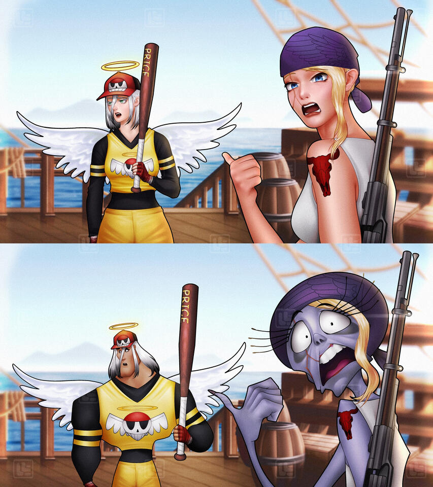 Price and Irene (OC) as Kronk and Yzma from The Emperor&#39;s New Groove